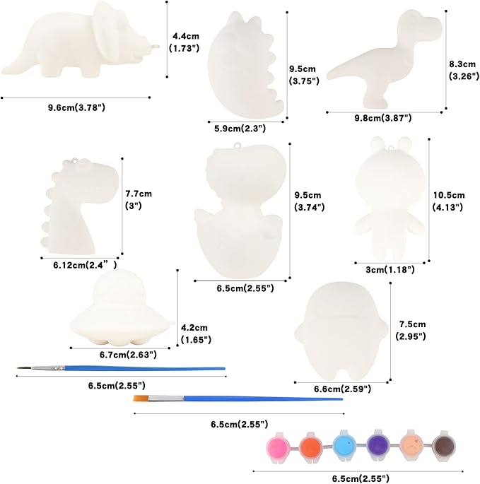 Anboor DIY Squishies Painting Kit Pack for Kids,8pcs Cute Animal Dinosaurs Paintable Slow Rise Squishies Making Kit for Boy & Girl,Make Your Own Squeeze Painting Kit Art Craft DIY Kit for Age 6+