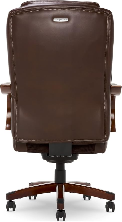 La-Z-Boy Delano Big & Tall Executive Office Chair, High Back Ergonomic Lumbar Support, Bonded Leather, Brown