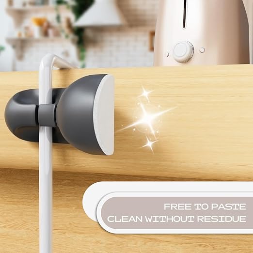 USB Cable Organizer Clips Cord Holder,6 Packs (7-Slots) White Self Adhesive Desk Cord Cable Management