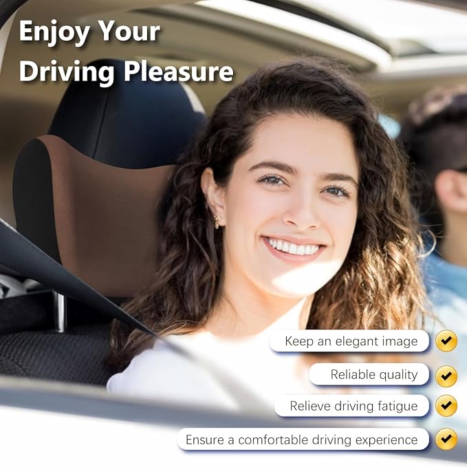 XIOQINE 2Pcs Car Neck Pillow, Ultra Comfortable Neck Pillow for Driving, Soft Car Headrest Pillow Like Clouds, Make Your Driving More Comfortable, Suitable for Driving, Traveling