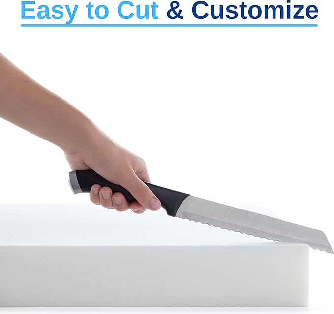 FoamRush 11" x 26" x 26" Gel Memory Foam Upholstery Square Cushion Medium Firm (Chair Cushion, Square Foam Dining Chairs, Couch, Sofa, Wheelchair Seat Cushion Replacement, Foam Rubber Padding)