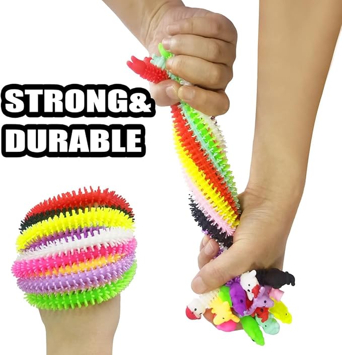 24 Pack Christmas Stretchy Strings Sensory Fidget Toys Pack with Santa Claus,Snowman,Elk,Great for Kids Students Stress Relief and Anti-Anxiety Toys Assortment Christmas Party Favors (Christmas)