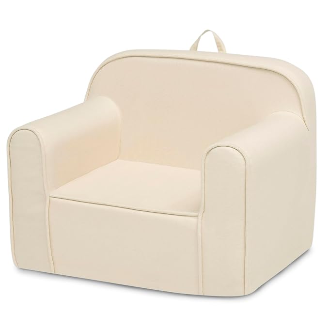 Delta Children Cozee Chair -Foam Kids Chair for Ages 18 Months and Up, Oatmeal