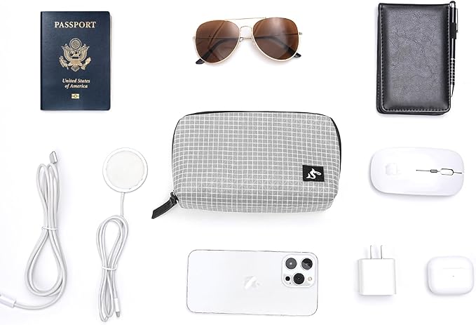 SIMTOP Cord Organizer Travel Small Tech Bag Pouch Case for Cords, Charger, Hard Drive, Power Bank – Water-Resistant Electronics Organizer, Small Portable Gadget Case for Travel