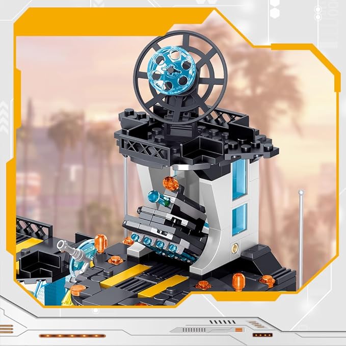 MindBox City Police Station Building Set with Police Car & Helicopter,1430pcs Building Block Toy Gift for Boys 8-12