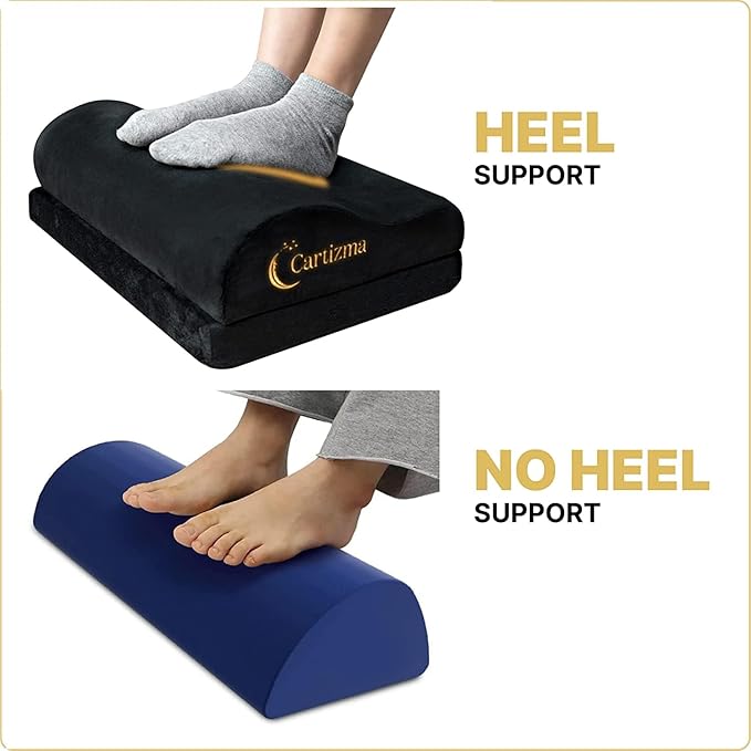 Ergonomic Foot Rest for Under Desk - Non-Slip, Adjustable, Washable Covers - Office, Home & Travel