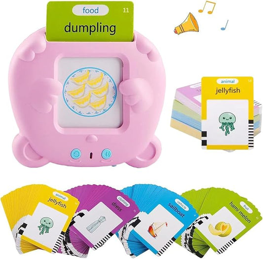 RT&BS Talking Flash Cards for Toddlers, Montessori Toys Flash Cards, Speech Therapy Toys, Gift for Kids Children, 510 Sight Words Pink