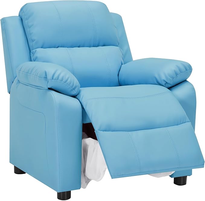 JC Home Macaron Kids Reclining Chair Leather Recliner Sofa Toddler Youth Children Child Ages 2-8