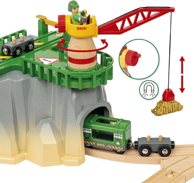 BRIO World 36010 Cargo Mountain Set | 49 Piece Wooden Train Set Toy for Kids Age 3 & Up | Dynamic Play Experience | FSC-Certified Materials | Great Addition to Existing Train Sets