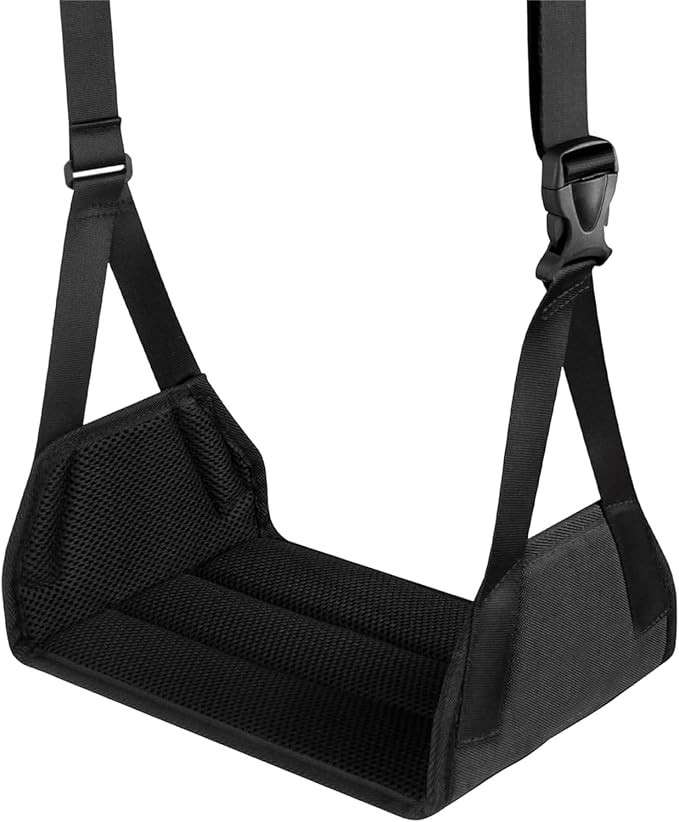Travel Foot Rest - Adjustable Airplane Foot Hammock with Ergonomic Support, Portable Foot Sling for Leg Relief on Flights, Trains, Office