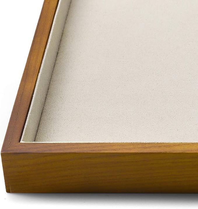 Oirlv Wood Flat Jewelry Tray Stackable Jewelry Drawer Organizer Showcase Jewelry Holder (Creamy-white flat tray)