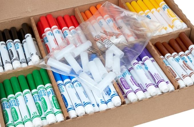 Crayola Broad Line Washable Markers - 200ct (8 Colors), Kids Bulk Classroom Markers, Back to School, Teacher Classroom Must Have
