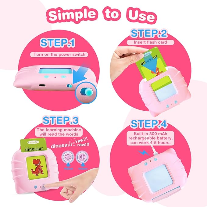 Talking Flash Cards for Toddlers 2-4 Years,Toddler Flash Cards,Audible Flashcards for Children,Gifts for Age 1 2 3 4 5 Year Old Boys and Girls,224 Sight Words Flash Cards Kindergarten