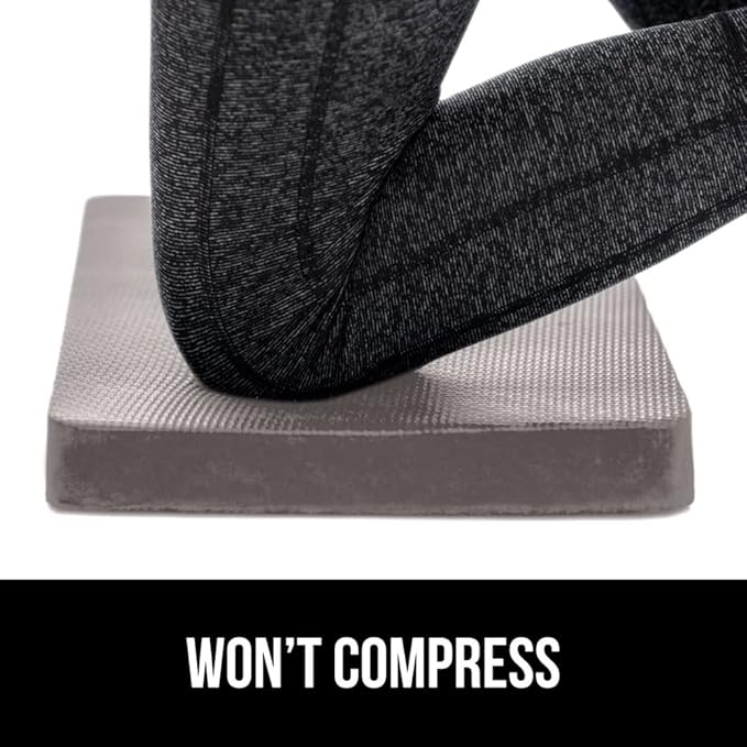 GORILLA GRIP Extra Thick Patent Pending Soft Foam Kneeling Pad, 2 PK, Supportive Large Cushion Knee Pads for Gardening, Baby Bath, Dirt and Water Resistant, Workout and Garden Supplies, 17.5x11, Gray