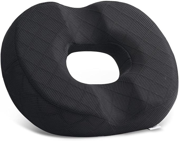 EPSCY Ergonomic Memory Foam Donut Cushion, Pressure-Reducing Seat Support for Enhanced Comfort, Ideal for Office, Car, Wheelchair, Post-Sitting Recovery & Everyday Seating, Breathable Removable Cover