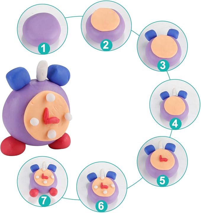 CiaraQ Polymer Clay-Oven Baked Modeling Clay with Sculpting Tools, 24 Colors, 1.2 lbs, Great for Children and Artists.