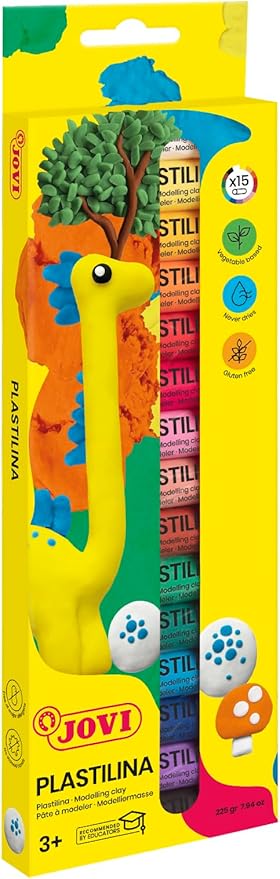 Jovi Plastilina Modeling Clay; Box of 15, 14.1 GMS