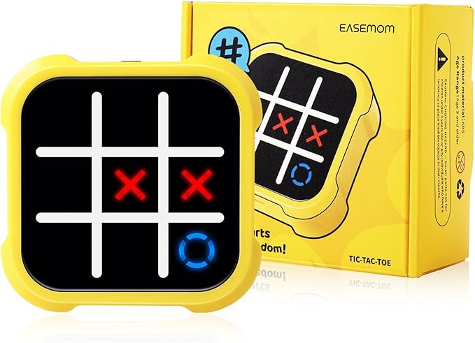 Handheld Electric Puzzle Game Console - Tic Tac Toe Game Educational Road Trip Activities for Kids - Board Games, Juegos para Niños - Ideal Birthday for Kids and Adults