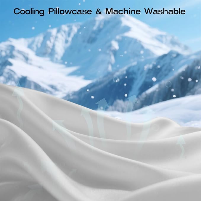 Side Sleeper Pillows for Adults - Patented Cervical Neck Pillow for Sleeping - High Density Extra Soft Ergonomic Curved Memory Foam Pillow, Cooling Pillowcase (Light Grey)