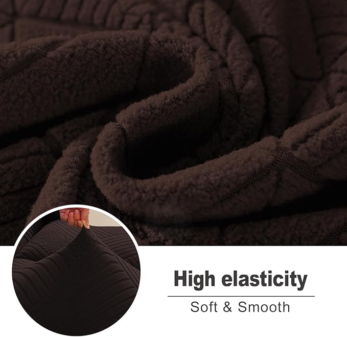 NORTHERN BROTHERS Recliner Chair Covers - Lazy Boy Recliner Covers That Stay in Place, 4 Pieces Reclining Chair Cover Recliner Slipcovers 1 Seater, Dark Brown