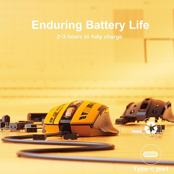 Uineer Wireless Bluetooth Mouse,[Upgraded] Rechargeable Computer Mice (BT 5.0/4.0+2.4G Hz) with Visible Battery Level, 4 Adiustable DPl, Portable PC Mouse for MacBook Chromebook