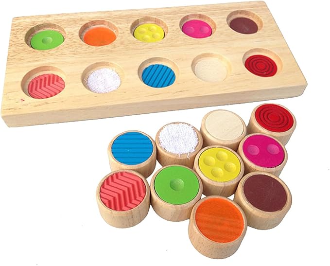 YHZAN Sensory SEN Montessori Tactile Touch & Match Sensorial Wooden Material Children's Basic Skills Development Toys for Toddlers