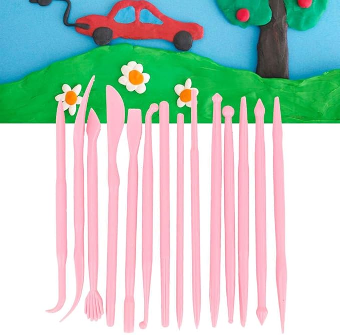 Hilitand 14pcs Pottery Clay Tools Set with Plastic Case Modeling Pottery Sculpting Tools Kits for Shaping()