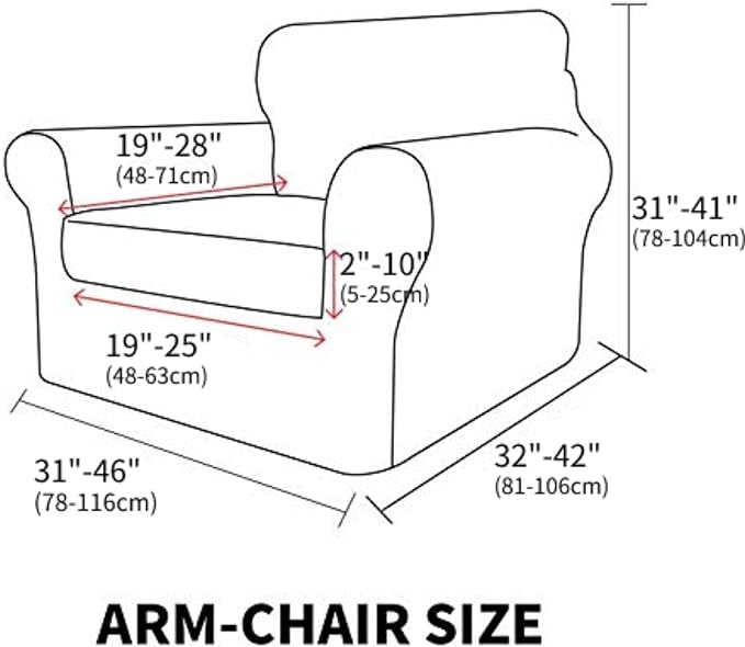 MAXIJIN 2 Piece Jacquard Chair Covers with Arms Super Stretch Non Slip Chair Slipcover for Living Room Dogs Pet Friendly Elastic Sofa Couch Protector Armchair Cover (Chair, Dark Coffee)