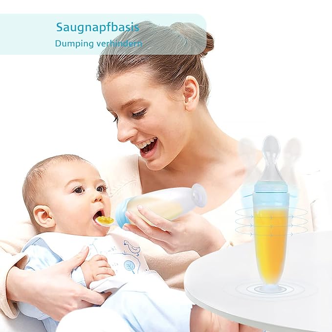 Termichy Baby Food Dispensing Spoon: Squeeze Feeder Dispenser for Baby - Self Feeding Bottle Spoon