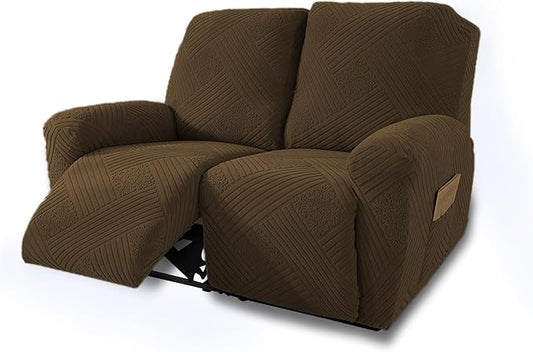 NORTHERN BROTHERS Recliner Loveseat Covers - Recliner Sofa Covers 2 Seater Loveseat Covers for Reclining Loveseat Recliner Cover, Brown