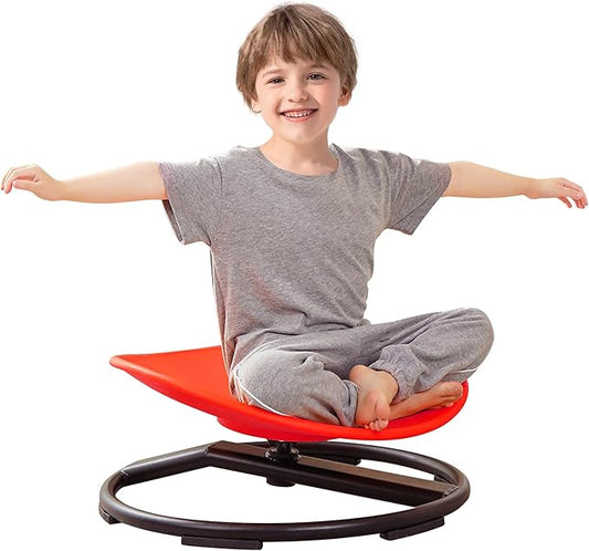 Kids Sensory Chair for Autism Kids Swivel Chair, Sensory Spin Chair Seat Improve Physical Coordination Wobble Chair for Kids Sit and Spin Relief of Motion Sickness