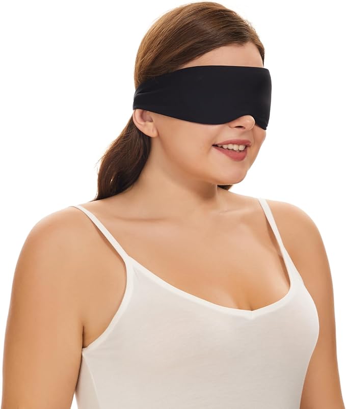 ALASKA BEAR Sleep Mask for Side Sleepers 2022 Headband Design, Cup-Shaped and Extra-Soft, 100 Blackout Eye Mask Shades Cover for Men and Women Home or Travel, Machine Washable, Black