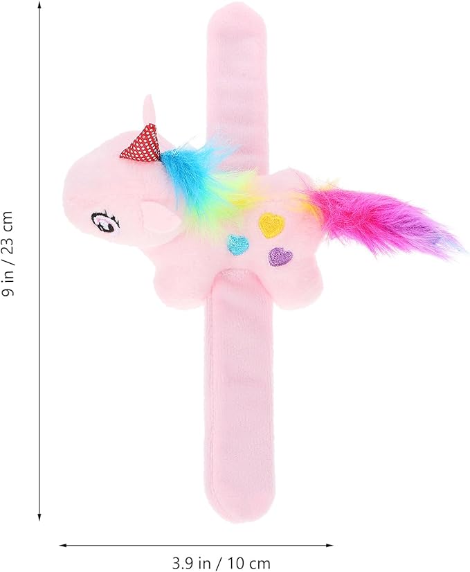 ibasenice Animal Slap Bracelet Party Pack - 6 Colorful Plush Unicorn Slap Wrist Bands for Kids, Perfect for Birthdays, Favors, and Holiday Celebrations
