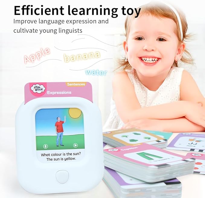 STEVE and MAGGIE Kids Toddler 321 Pcs Double Sided Talking Sight Word Flash Card,Montessori Toys,Speech Therapy,Cognition, Expressions, Logic,Autism Sensory Toys,Learning Educational Gifts for Boys