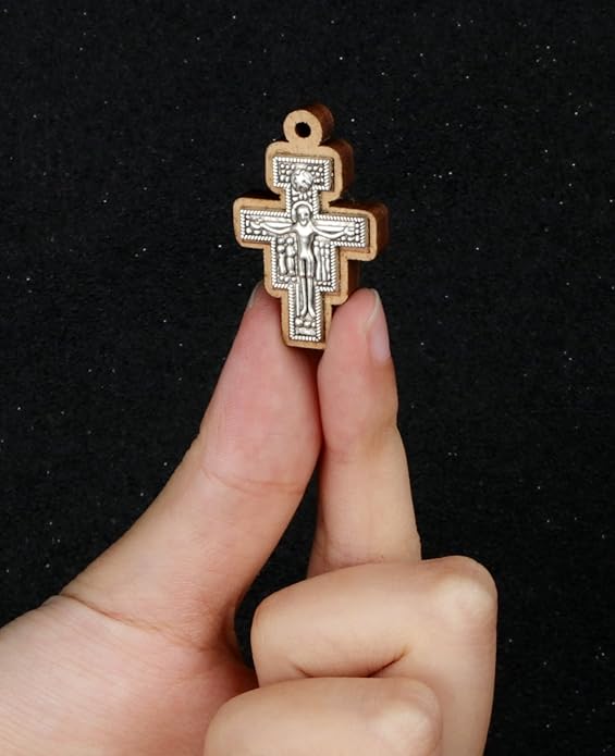 COTTVOTT Wooden Christian Jesus Cross/Orthodox Crucifix Charms Pendants for Rosary Necklace, DIY Jewelry Making Accessories Parts