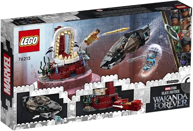 LEGO 76213 Marvel King Namor's Throne Room, Black Panther Wakanda Toy for Building, Set with Submarine for Children from 7 Years, Underwater Adventure with Superheroes