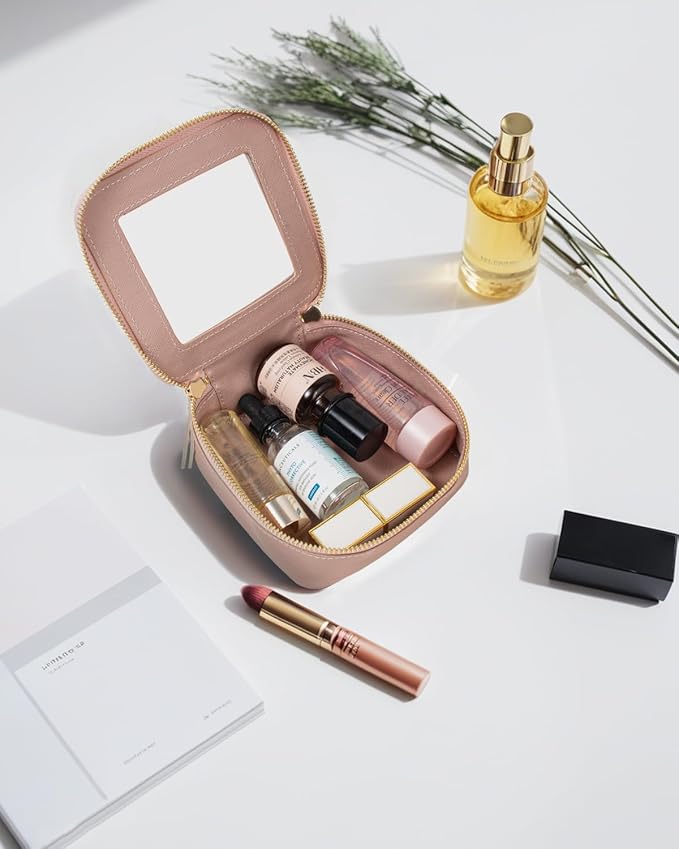 FFpaw Travel Clear Makeup Bag Set, TSA Approved Cosmetic Bag Case with Zipper Portable Makeup Pouch Toiletry Bag Women Traveling Cosmetic Organizer Storage Bag Car Organizer Car Essentials for Women