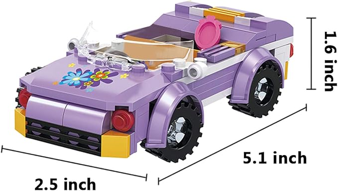 BRICK STORY Girls Friends Convertible Car Building Sets with Pet Bathing Pool Role Play Building Toys Creative Gift for Kids Aged 6-12 (182 PCS)