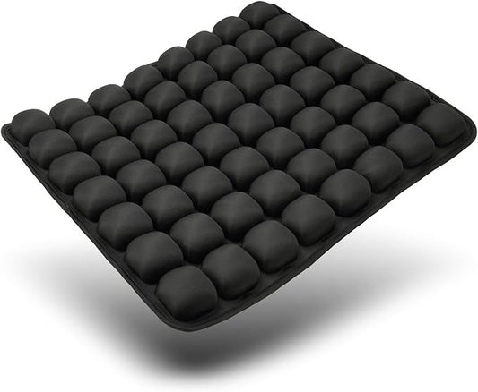 Air Inflatable Travel Seat Cushion, Portable Breathable Comfort Cushion, 56 Air Bubble Design for Airplane, Car, Office Chairs & Home Living – Lightweight & Ergonomic Support,18” x 16”