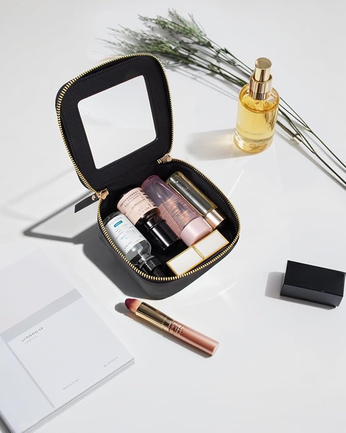 FFpaw Travel Clear Makeup Bag Set, TSA Approved Cosmetic Bag Case with Zipper Portable Makeup Pouch Toiletry Bag Women Traveling Cosmetic Organizer Storage Bag Car Organizer Car Essentials for Women