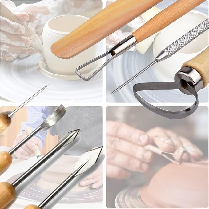 Clay Tools 40PCS Pottery Tools Clay Sculpting Tools Polymer Clay Tools Kit Ceramic Tools for DIY Handcraft Modeling Clay Carving Tools Set