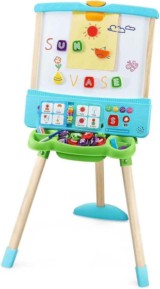 LeapFrog Interactive Learning Easel with Magnetic Chalkboard and Whiteboard for Kids Ages 3-5 (Frustration Free Packaging)