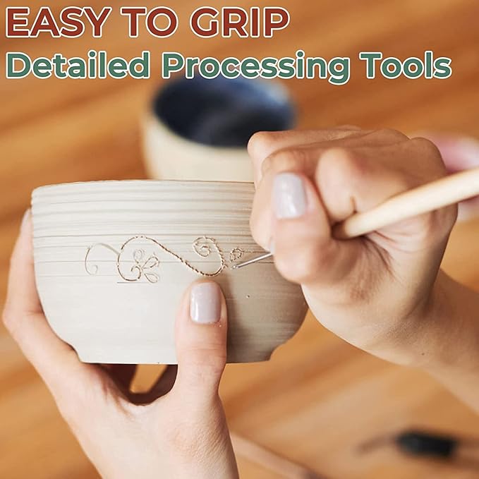 Jetmore 12 Pack Clay Tools Kit, Pottery Tools & Sculpting Tools, Polymer Modeling Clay Cutters Sculpture Set for Carving, Ceramics, Molding, DIY