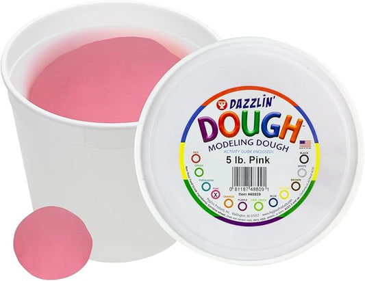 Hygloss Play Modeling Dough - Pink Dough Unscented - Safe & Non-Toxic for Kids Arts & Crafts - Party Favors - Classroom Supplies - 5lb