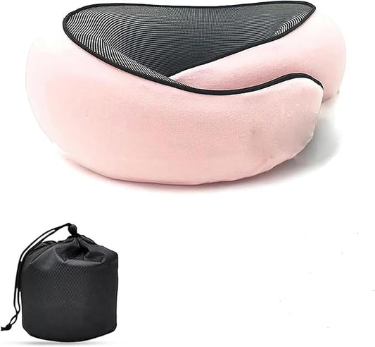 Travel Neck Pillows for Airplanes 2025 New Travel Pillow Neck Travel Pillow Memory Foam Airplane Pillow for Offices and Cars(Pink)