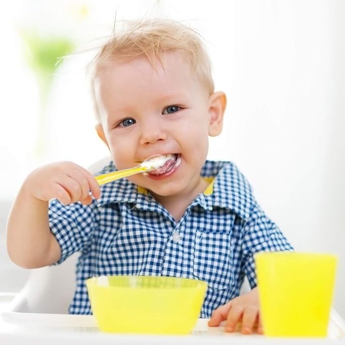 Vicloon Baby Silicone Spoons, Silicone Soft Baby Feeding Spoon Set 5 PCS, First Stage Toddler Spoons Training Spoon for Baby 4 Months, Baby Utensils Gum-Friendly BPA Free for Microwave and Dishwasher