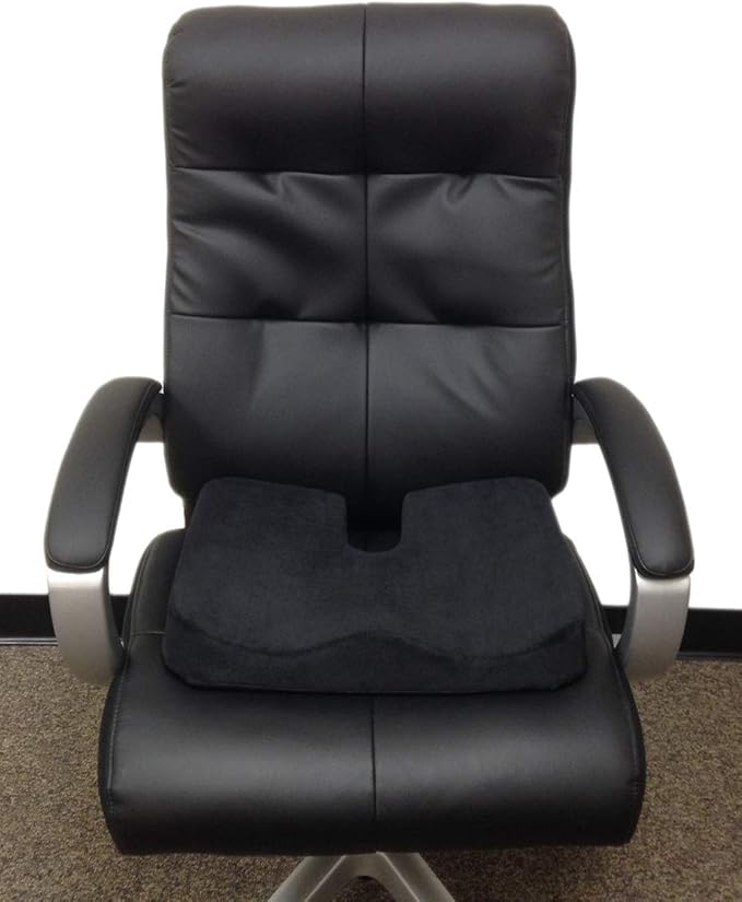 Kieba Coccyx Seat Cushion, Gel Memory Foam Large Orthopedic Tailbone Pillow for Sciatica, Back, and Tailbone Pain (Black)