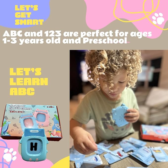 Unbreakable PVC Talking Flash Cards Toddler Toys with Carrying Ring, Pocket Speech Therapy, Learning Educational Montessori Autism Sensory Toys Toddler Games 274 Sight Words for Boys and Girls Gifts