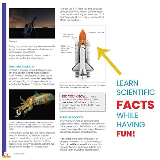 hand2mind Launch! Rocket Kids Science Kits, 18 STEM Experiments and Activities, Make Your Own Rocket, Solar System & Rocket Races | Educational Toys | STEM Authenticated