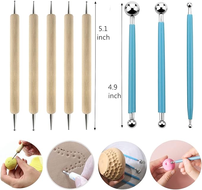 Pottery Tools,42Pcs Clay Sculpting Tools Kits with Plastic Box for Ceramic Carving Polymer Modeling